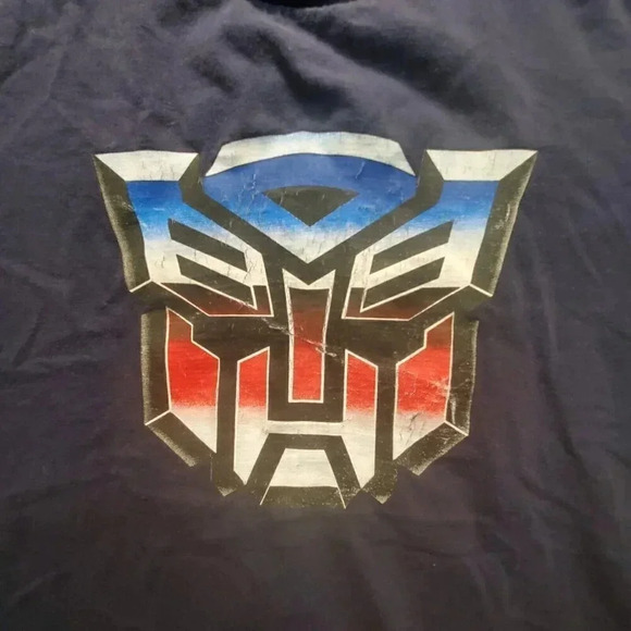 Transformers Graphic T Shirt Navy Blue Autobot Logo Mens Size Large - Picture 7 of 10